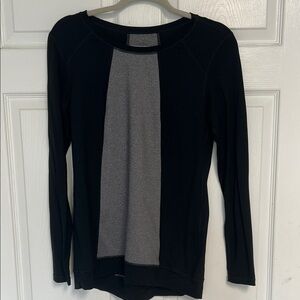 CAbi Black and Gray Knit Top
